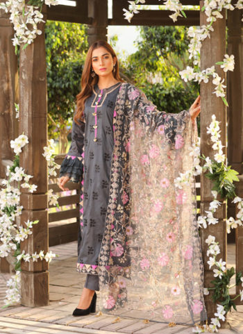 Printed Embroidered Lawn 3PC