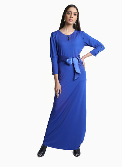 RIBBON TEMPERAMENT SLIM LONG PARTY MAXI