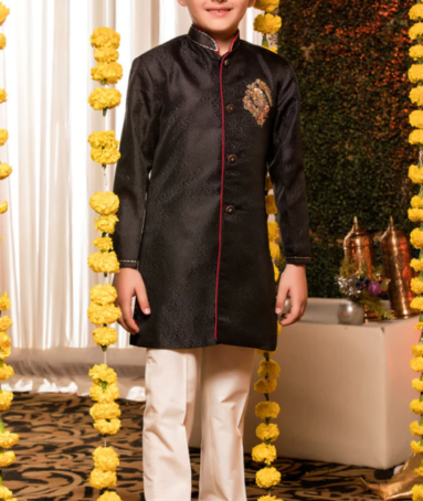 Kids Embroidered Banarsi Sherwani Suit