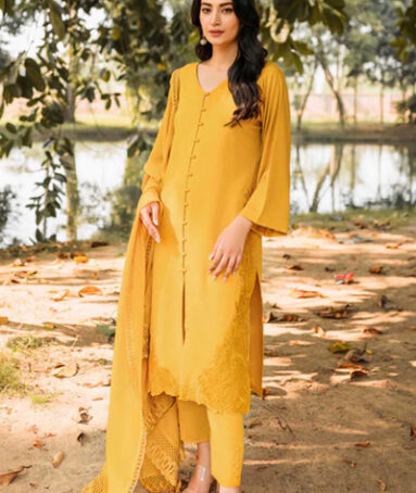 Mustard Tunic With Embroidered (3 Pcs set)