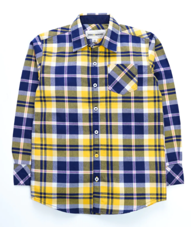 Yellow Checkered Shirt For Boys