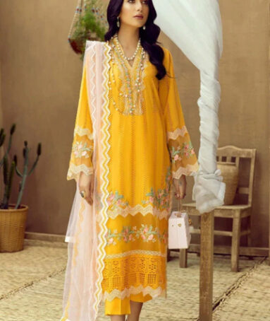 Adan Libas Embroidered Schiffli Lawn