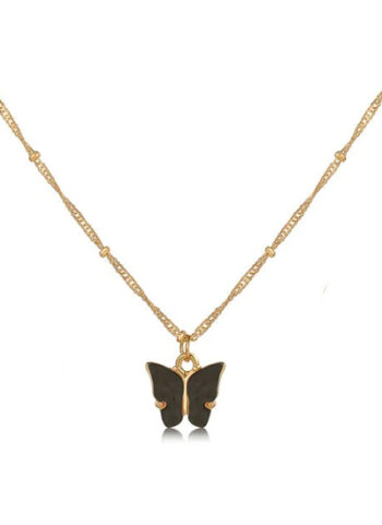 Black Butterfly Pendant Necklace For Ladies