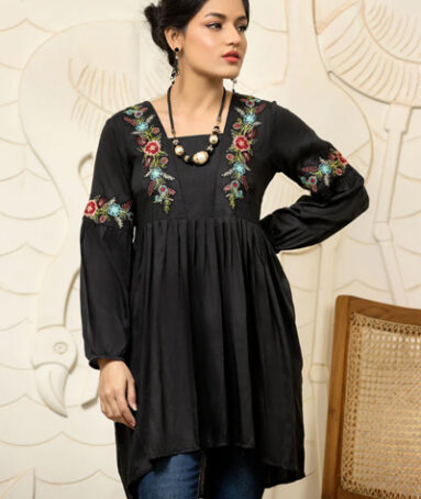 Embellish Embroidered Linen Top