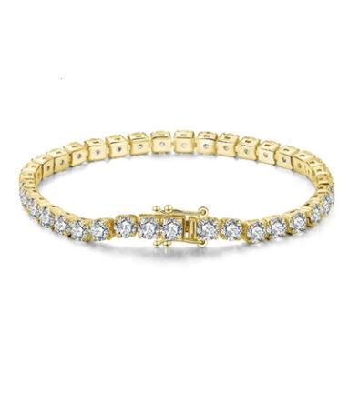 Gold Tennis Bracelet With Round Shape